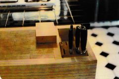 Butcher Block table with Knife set